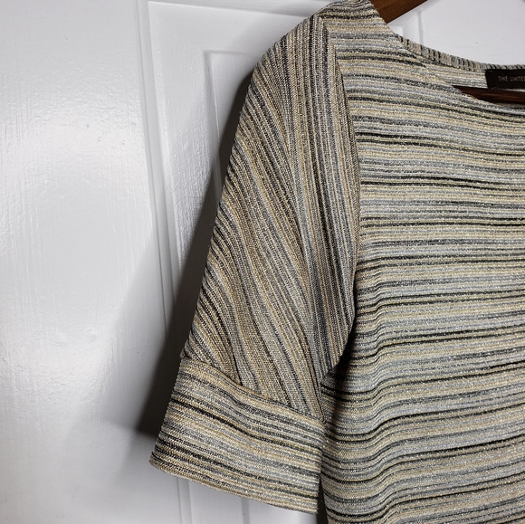 The Limited glitter stripe crew short contrast sleeve top S ♡ - Picture 11 of 13